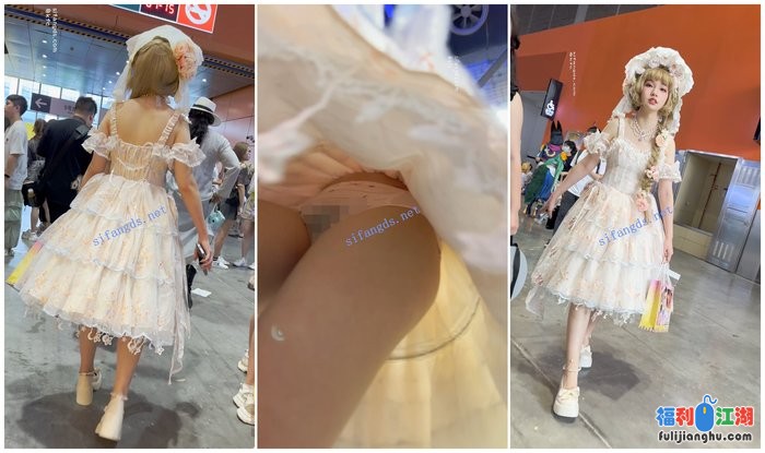 【KFC】学生妹和闺蜜逛展·洛丽塔裙白色可爱内·前拍露黑森林[某房原版]【1.14G】