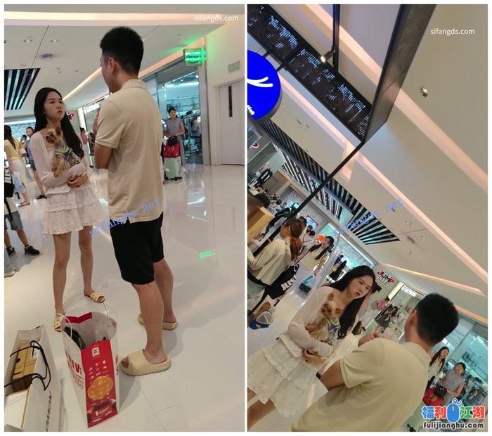 【CSCD】白色连衣裙小姐姐和男朋友买奶茶,蓝色窄内[某房原版]【795M】